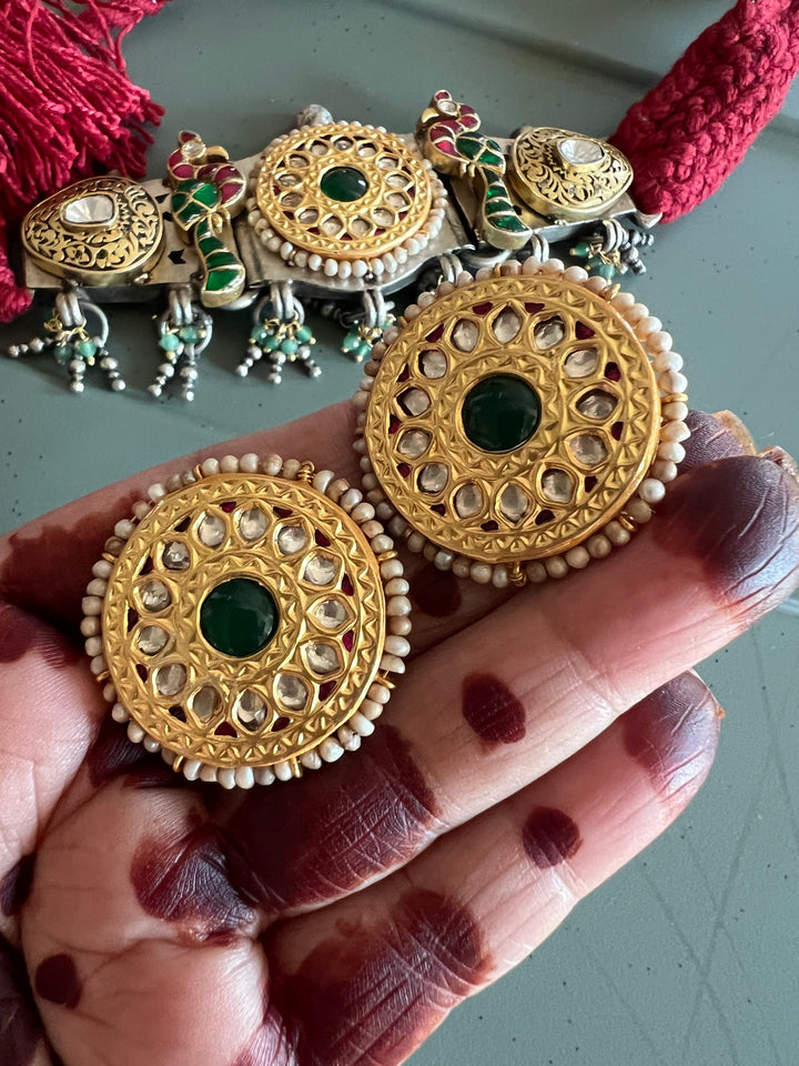 Kundan 925 Silver Choker Necklace Set