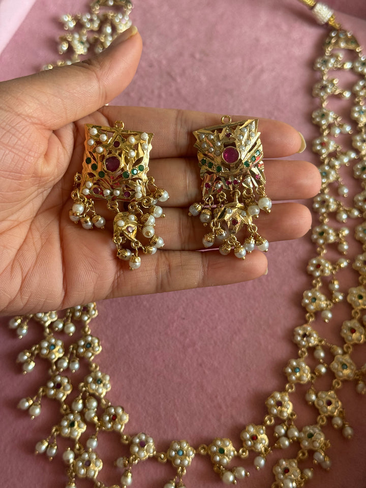 Handmade Jadau Necklace Set 18K Gold Plated | SHIVKA