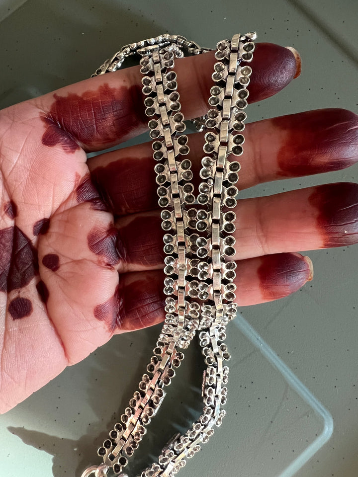 Pure 925 Silver Marcasite Anklets- Set of 2