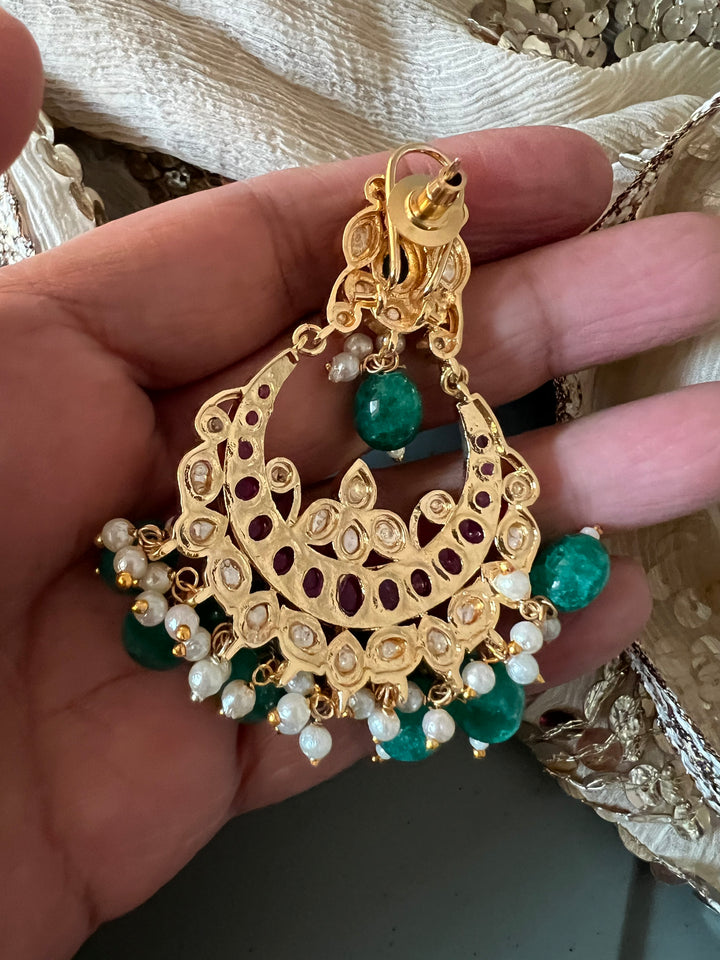 Beautiful Pearl and Kundan Chandbalis - Premium Quality, Exquisite Craftsmanship