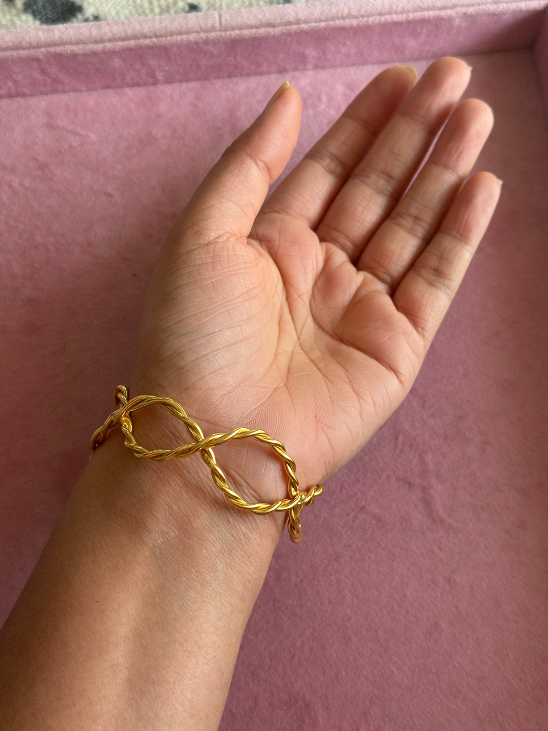 Raw Stone Cuff Bracelet, Gold Polish Brass, Adjustable