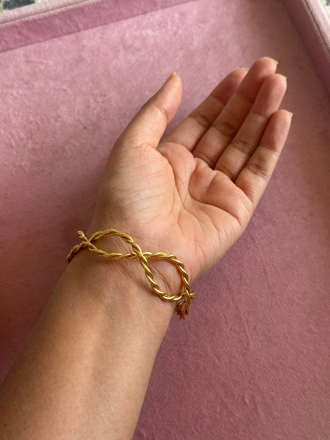 Raw Stone Cuff Bracelet, Gold Polish Brass, Adjustable