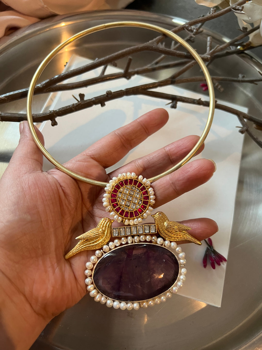 Pure 925 Silver Hasli Necklace