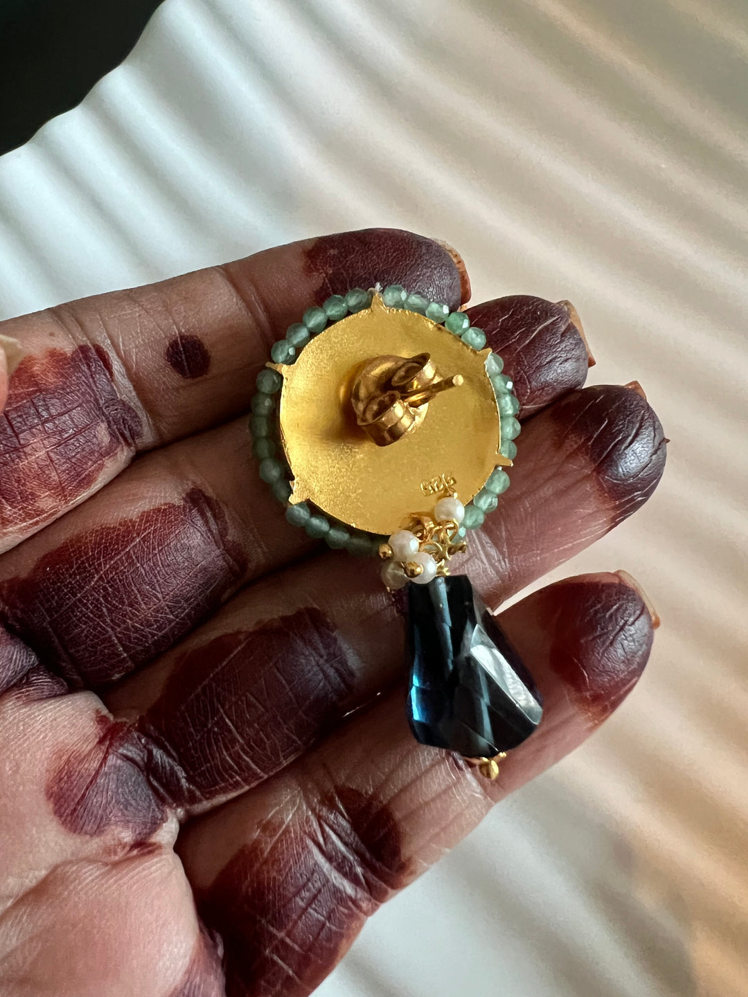 Elegant Jadau Kundan 925 Silver Earrings