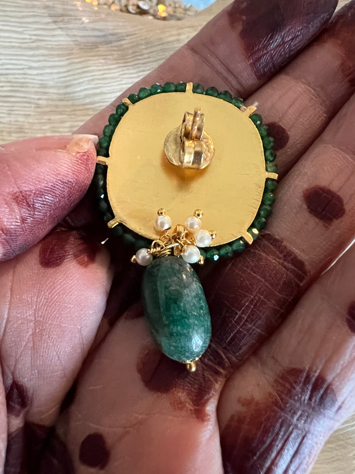 Elegant Jadau Kundan 925 Silver Earrings