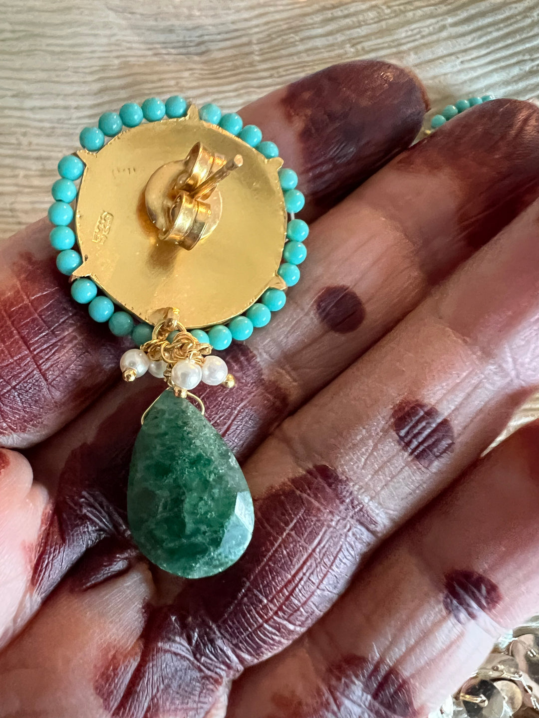 Elegant Jadau Kundan 925 Silver Earrings