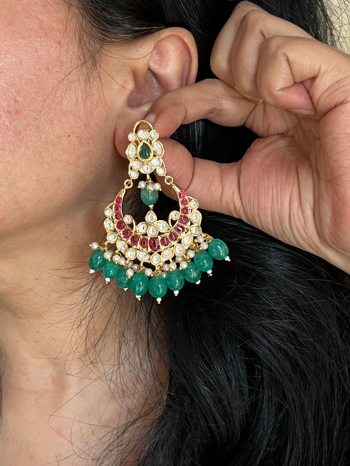 Beautiful Pearl and Kundan Chandbalis - Premium Quality, Exquisite Craftsmanship