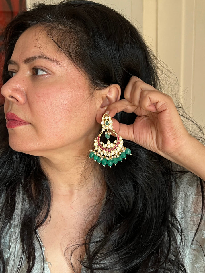 Beautiful Pearl and Kundan Chandbalis - Premium Quality, Exquisite Craftsmanship