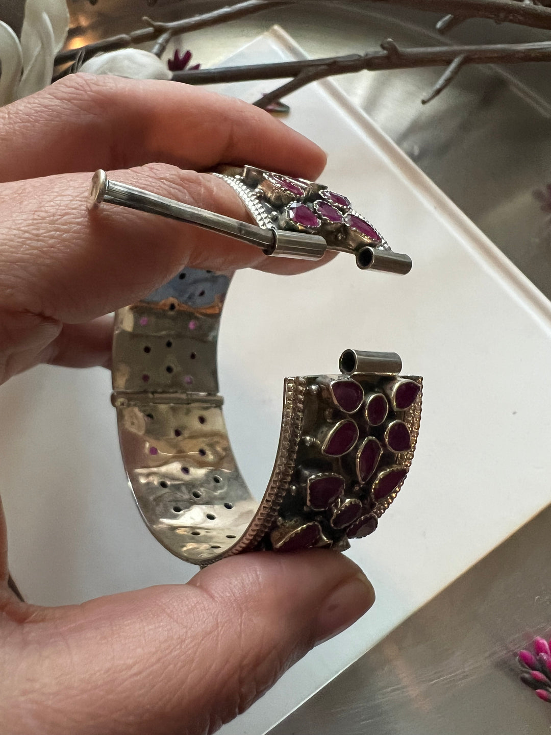 Statement Stones Pure 925 Silver Kada