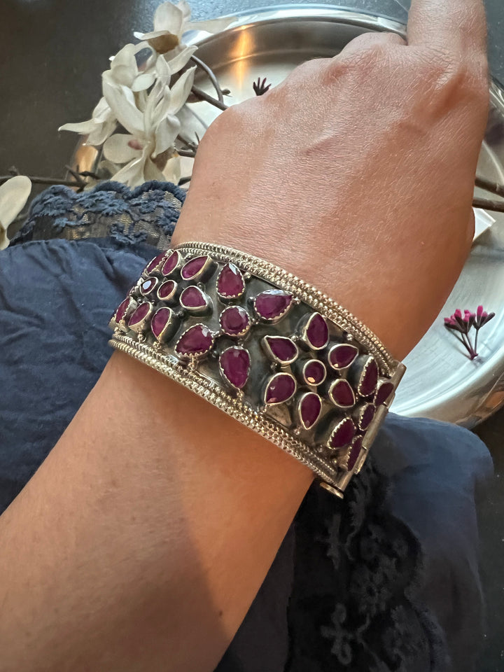 Statement Stones Pure 925 Silver Kada