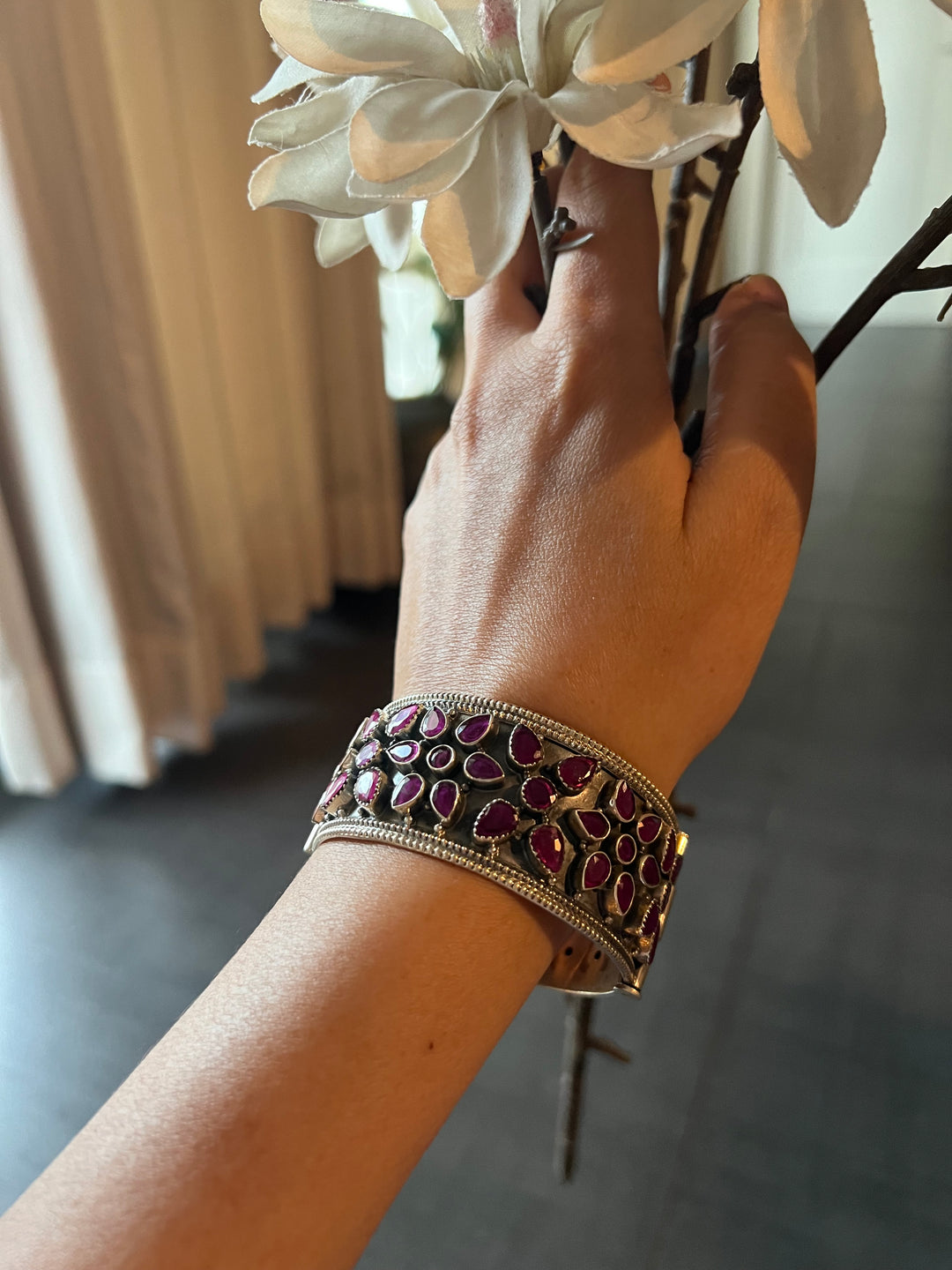 Statement Stones Pure 925 Silver Kada