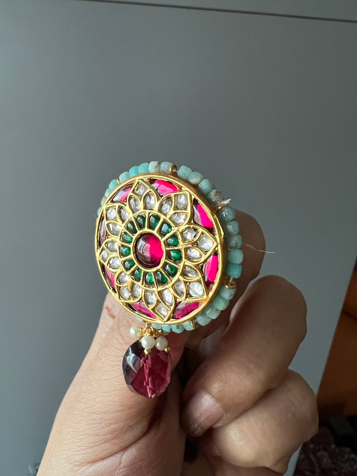 Elegant Jadau Kundan 925 Silver Earrings