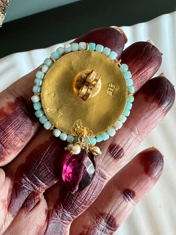 Elegant Jadau Kundan 925 Silver Earrings