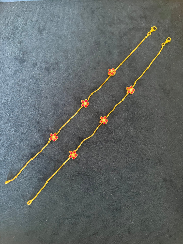Jadau Pair of Anklets- Set of Two