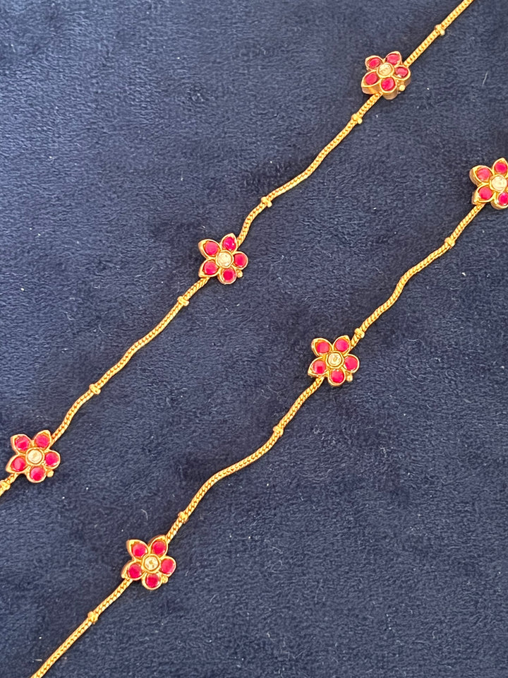 Jadau Pair of Anklets- Set of Two