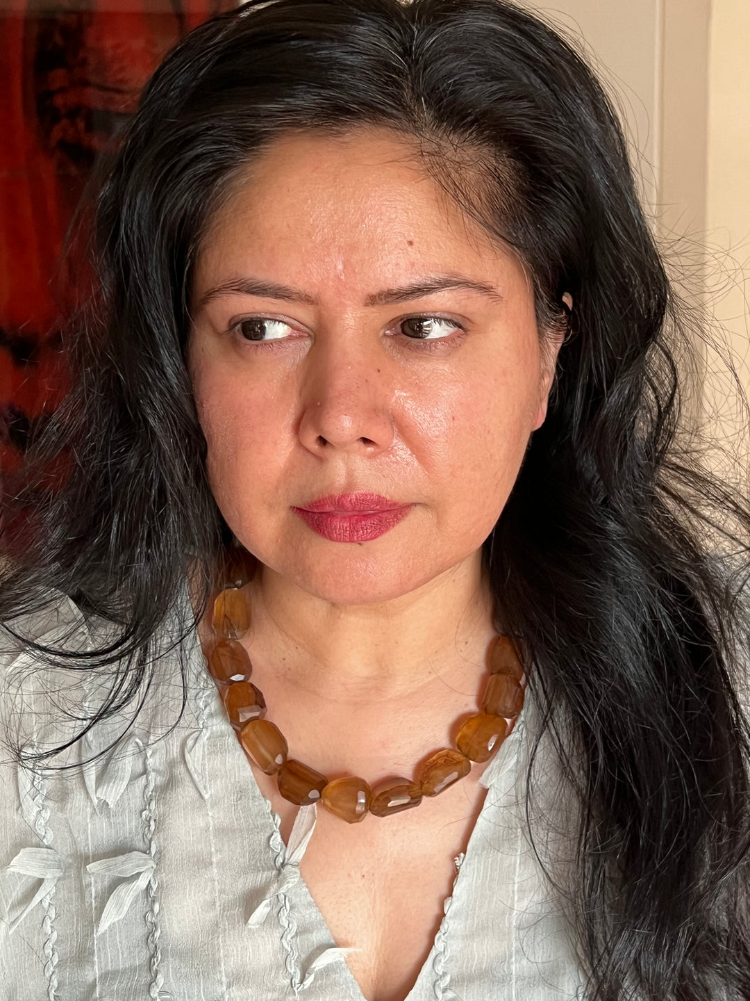 Exquisite Natural Honey Calcite Necklace - Premium Quality Craftsmanship