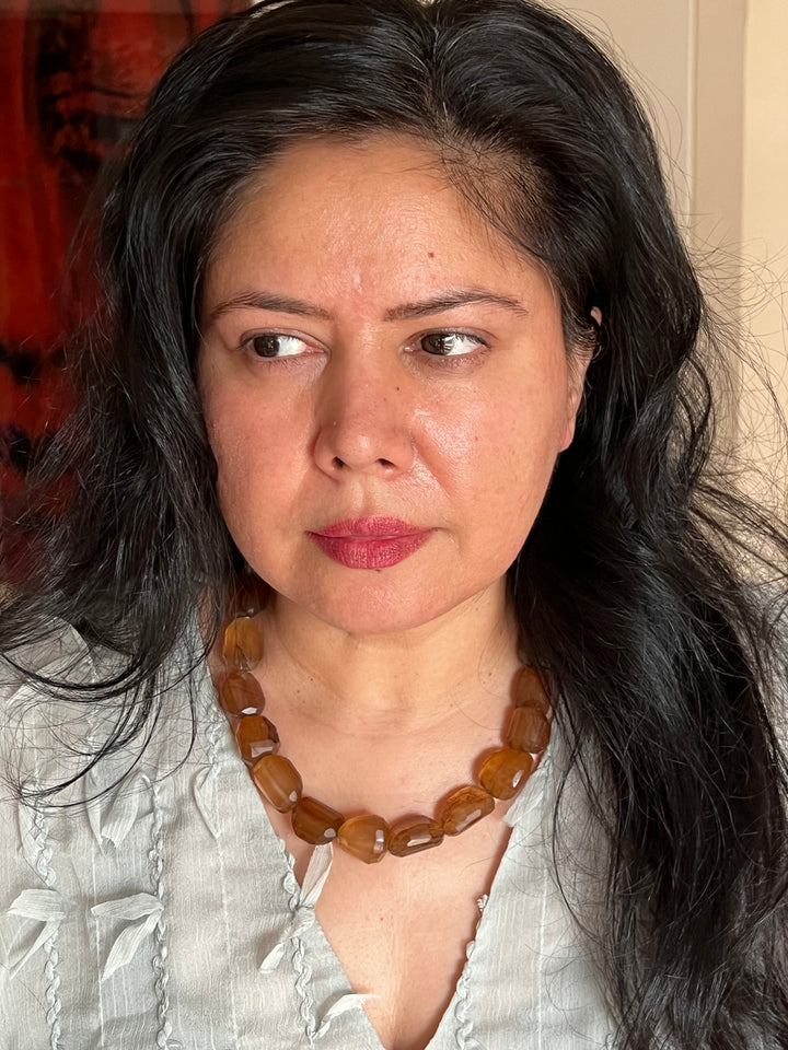 Exquisite Natural Honey Calcite Necklace - Premium Quality Craftsmanship