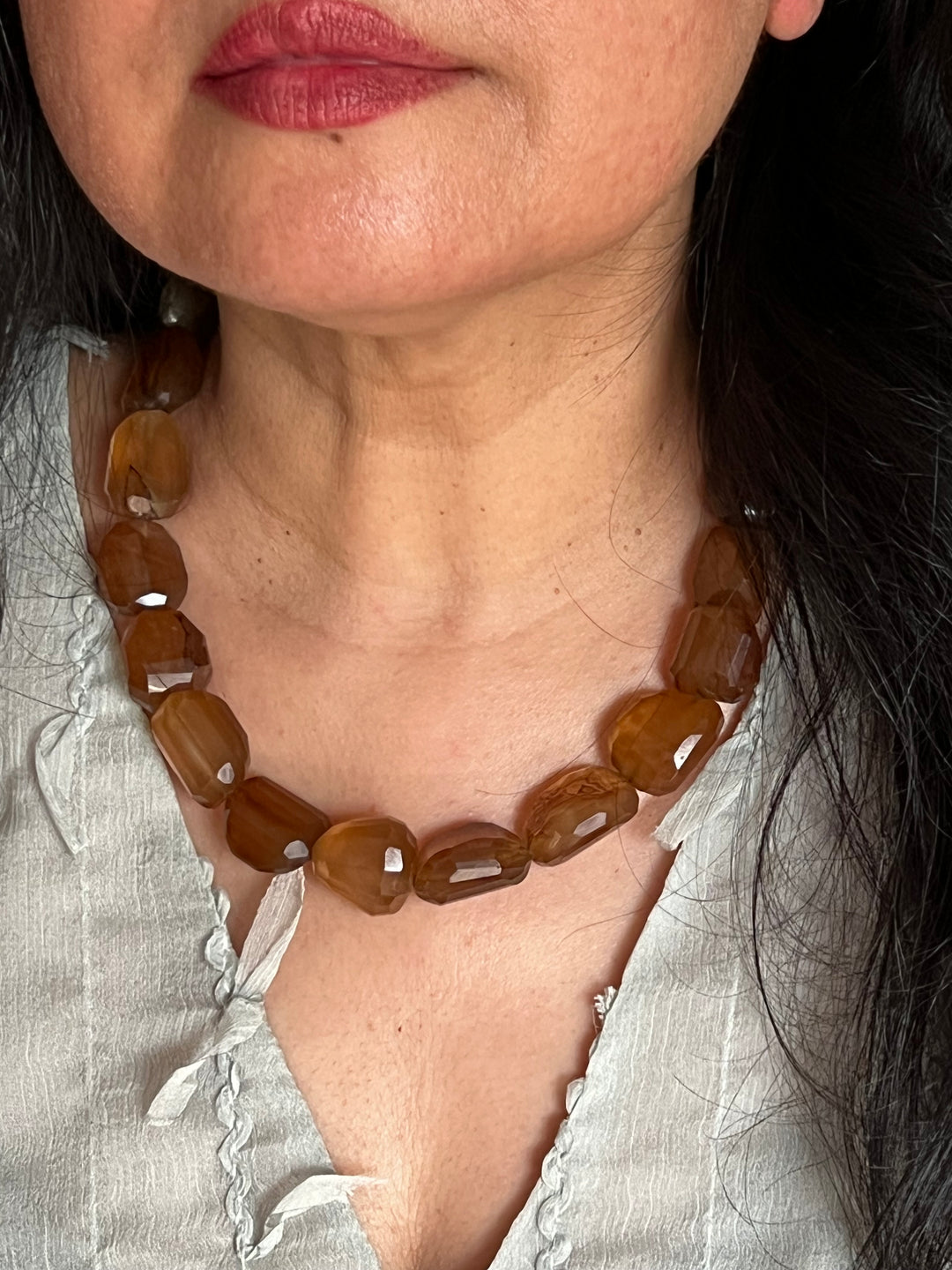 Exquisite Natural Honey Calcite Necklace - Premium Quality Craftsmanship