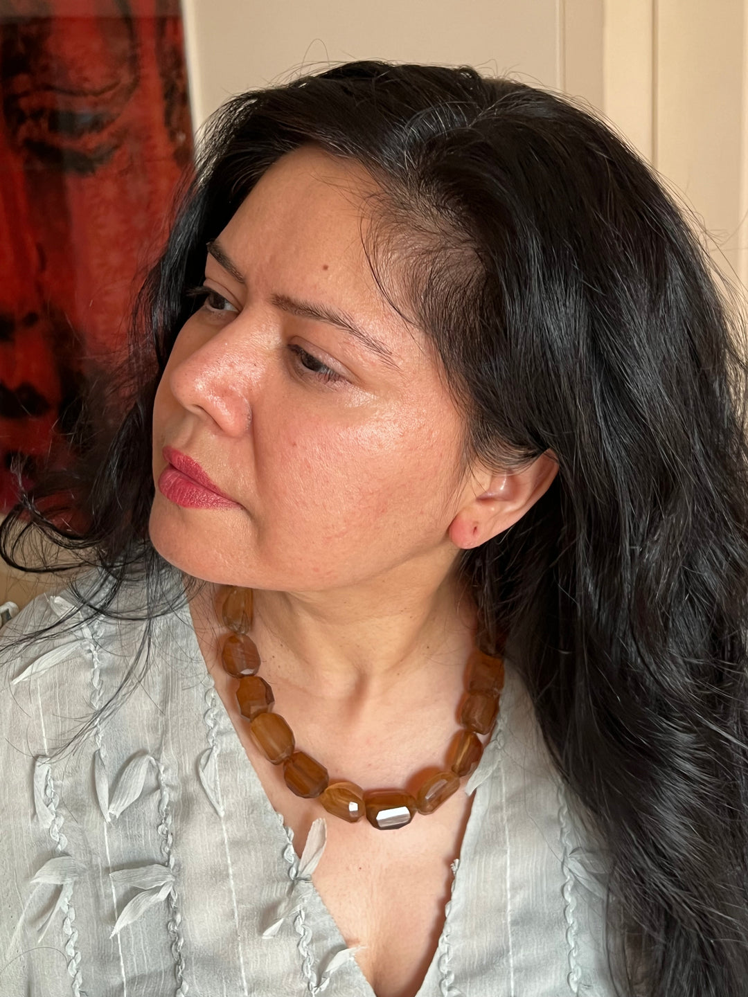 Exquisite Natural Honey Calcite Necklace - Premium Quality Craftsmanship