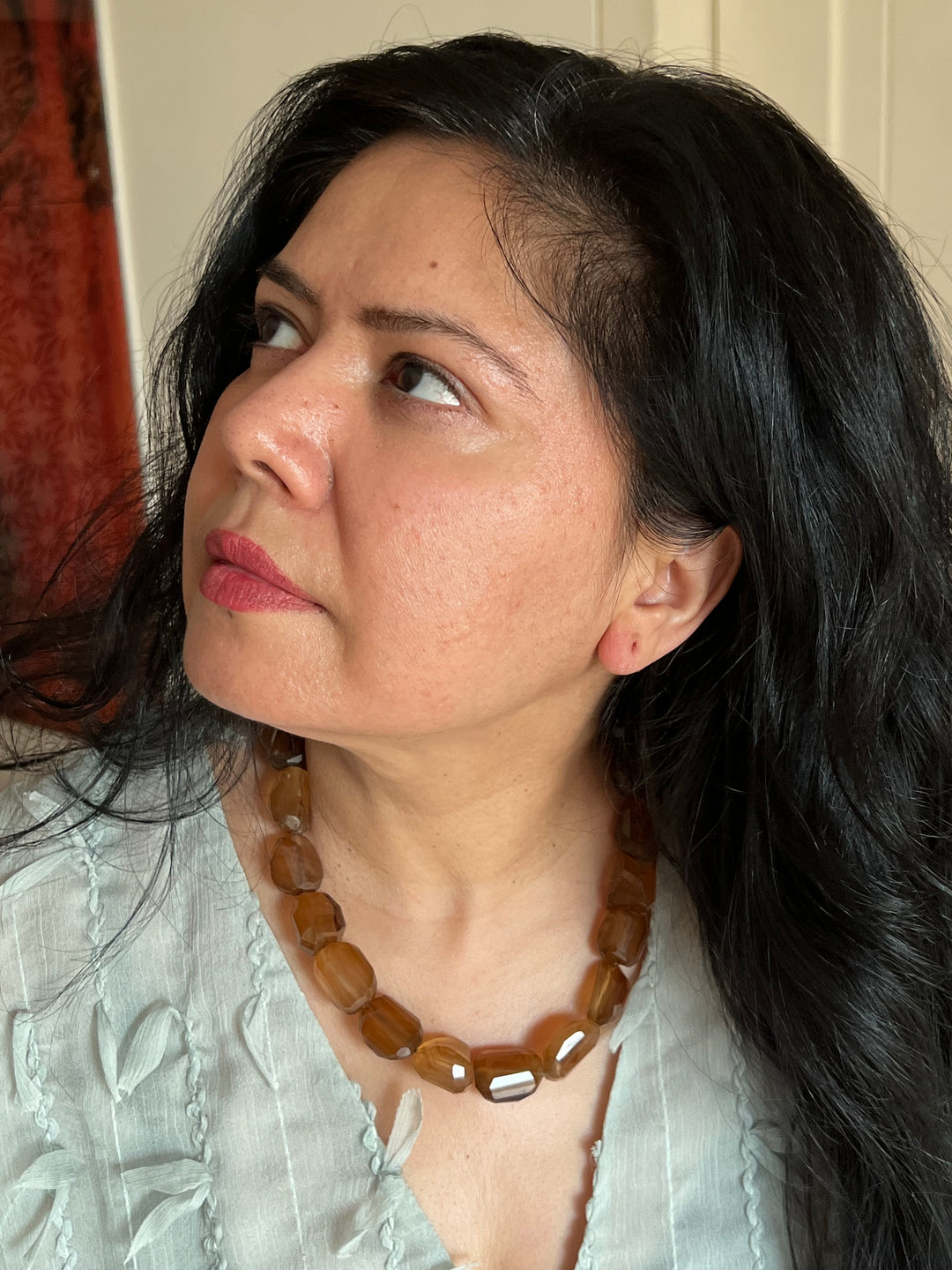 Exquisite Natural Honey Calcite Necklace - Premium Quality Craftsmanship