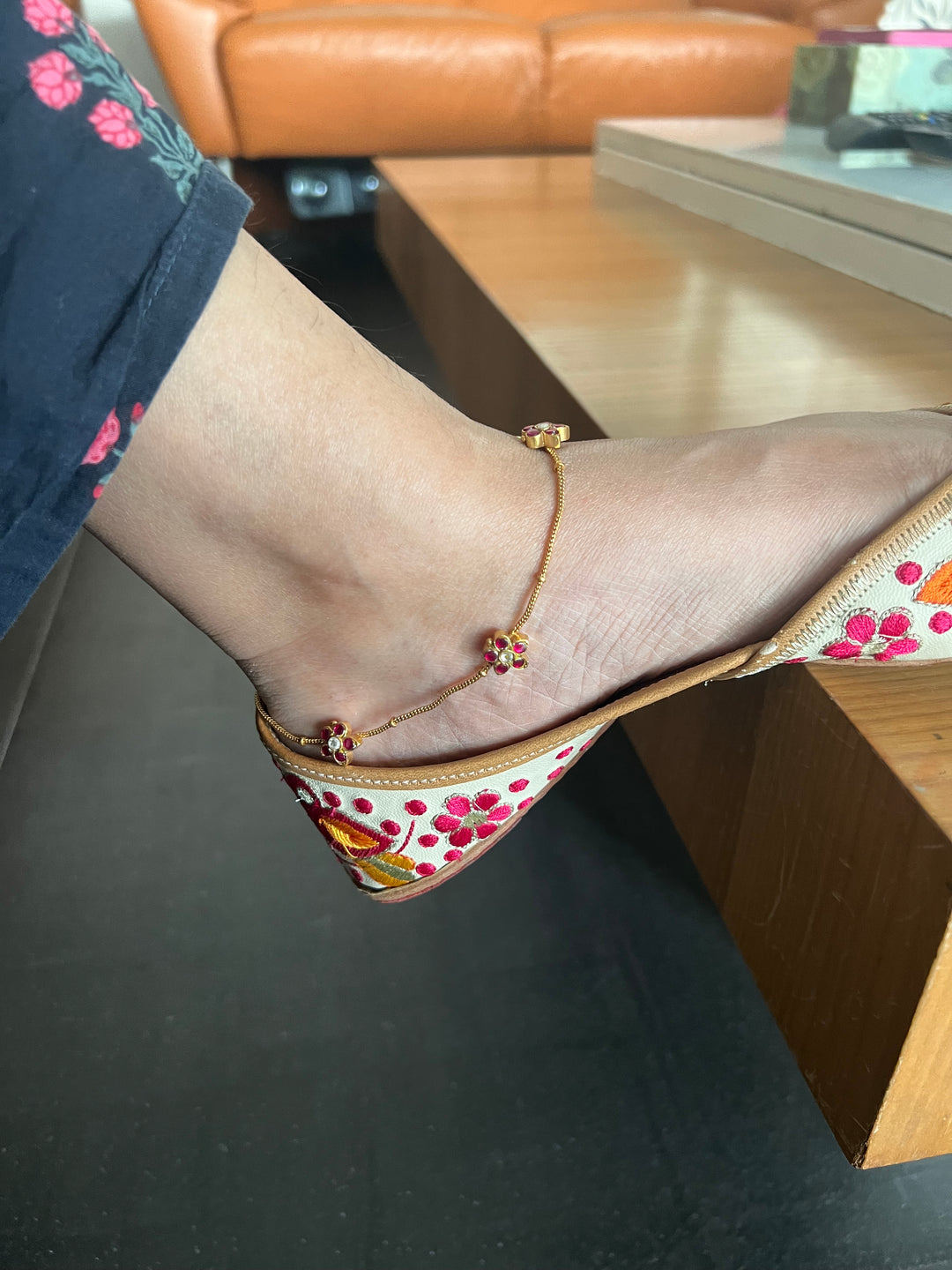 Jadau Pair of Anklets- Set of Two