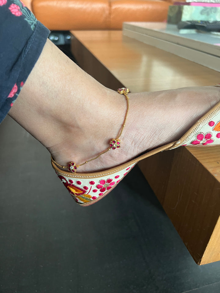 Jadau Pair of Anklets- Set of Two