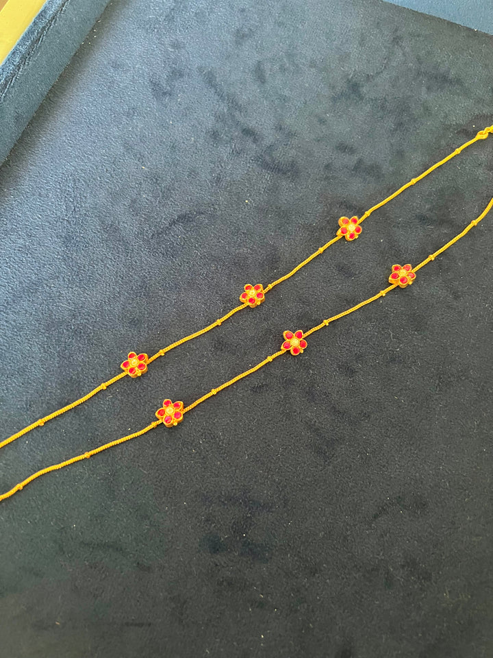 Jadau Pair of Anklets- Set of Two