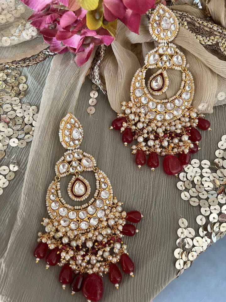 Beautiful Pearl and Kundan Chandbalis - Premium Quality, Exquisite Craftsmanship