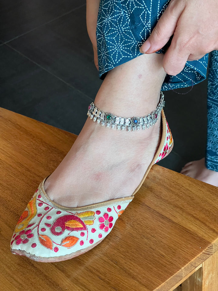 Pure 925 Silver Marcasite Anklets- Set of 2