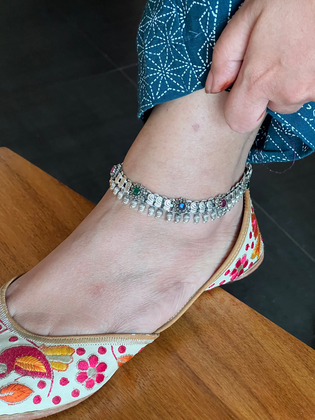 Pure 925 Silver Marcasite Anklets- Set of 2