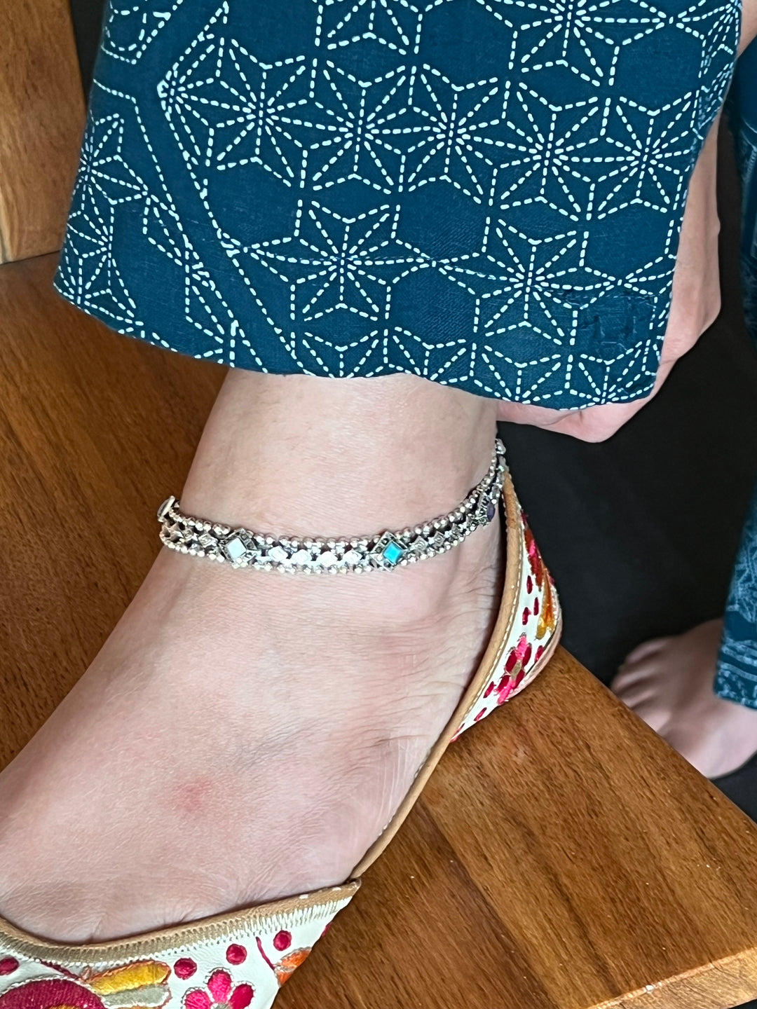 Pure 925 Silver Marcasite Anklets- Set of 2