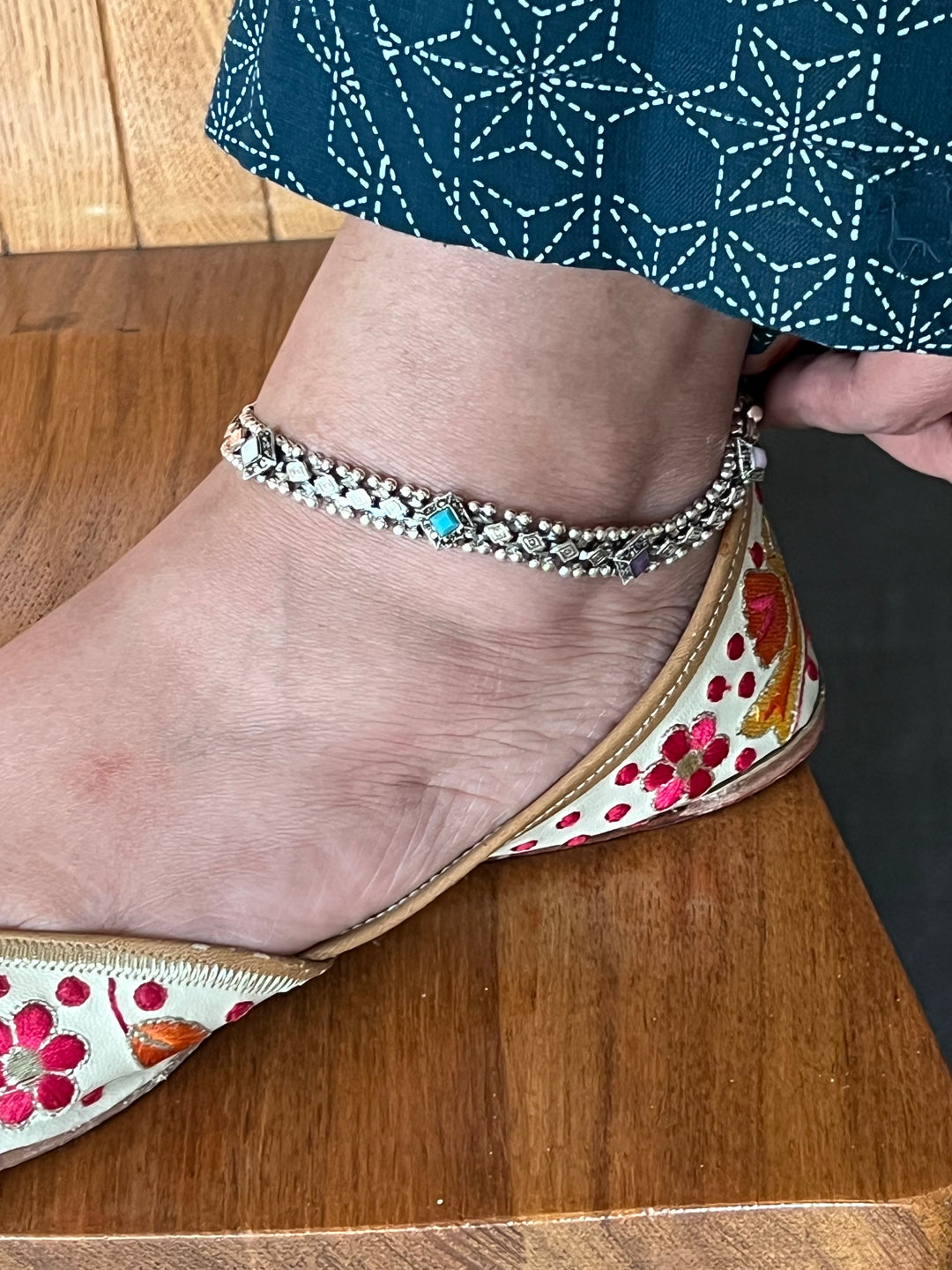 Pure 925 Silver Marcasite Anklets- Set of 2