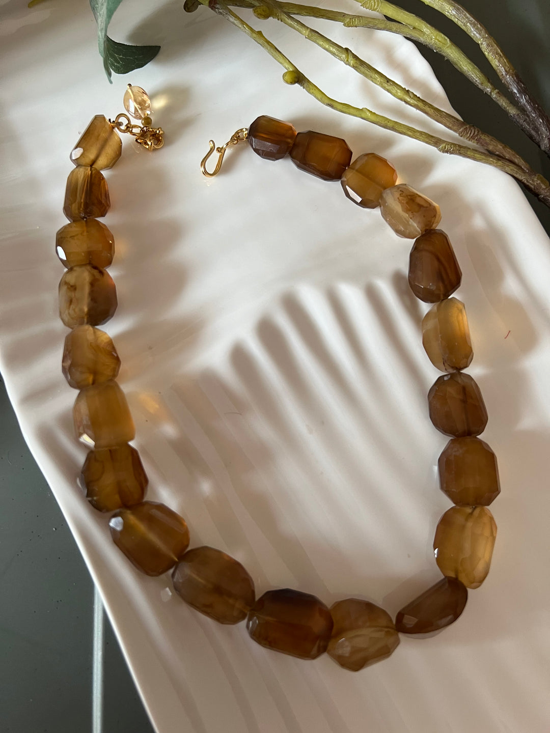 Exquisite Natural Honey Calcite Necklace - Premium Quality Craftsmanship