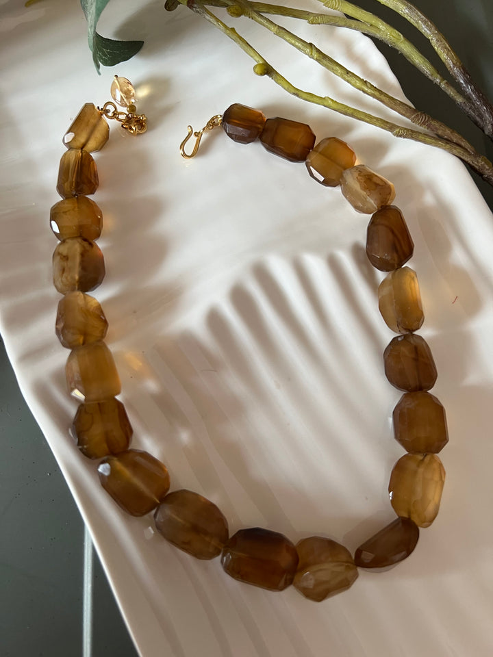 Exquisite Natural Honey Calcite Necklace - Premium Quality Craftsmanship