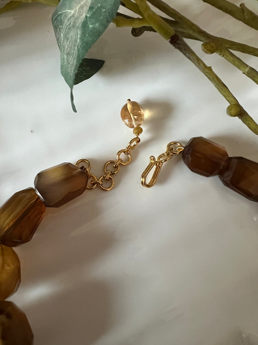 Exquisite Natural Honey Calcite Necklace - Premium Quality Craftsmanship