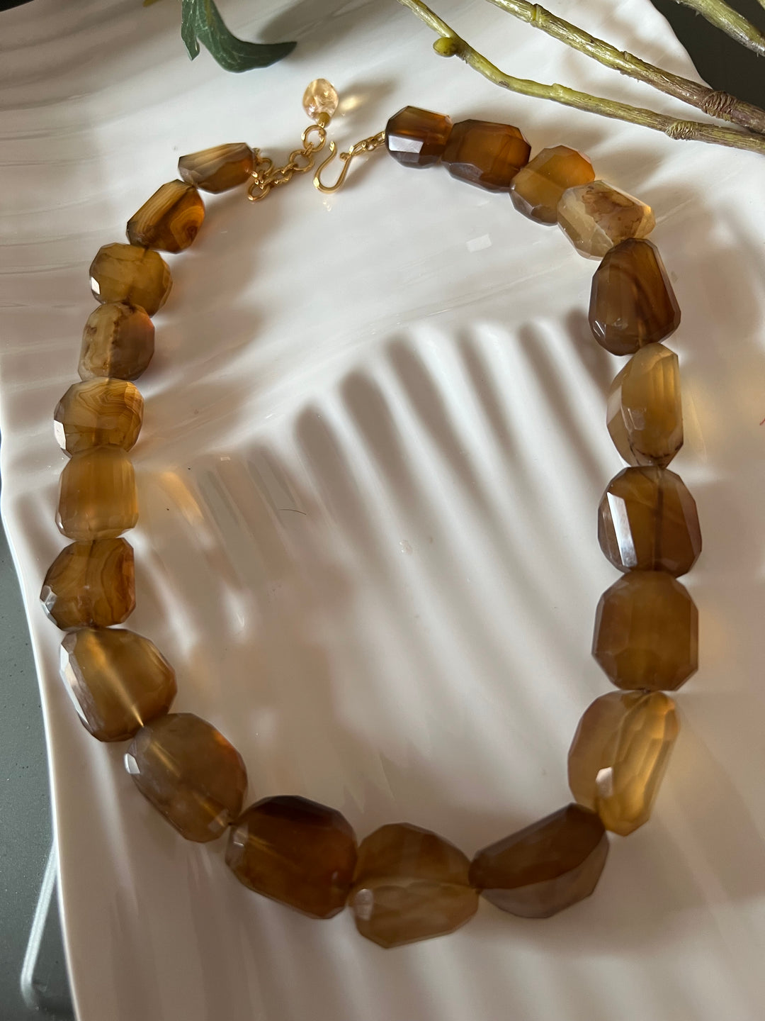 Exquisite Natural Honey Calcite Necklace - Premium Quality Craftsmanship
