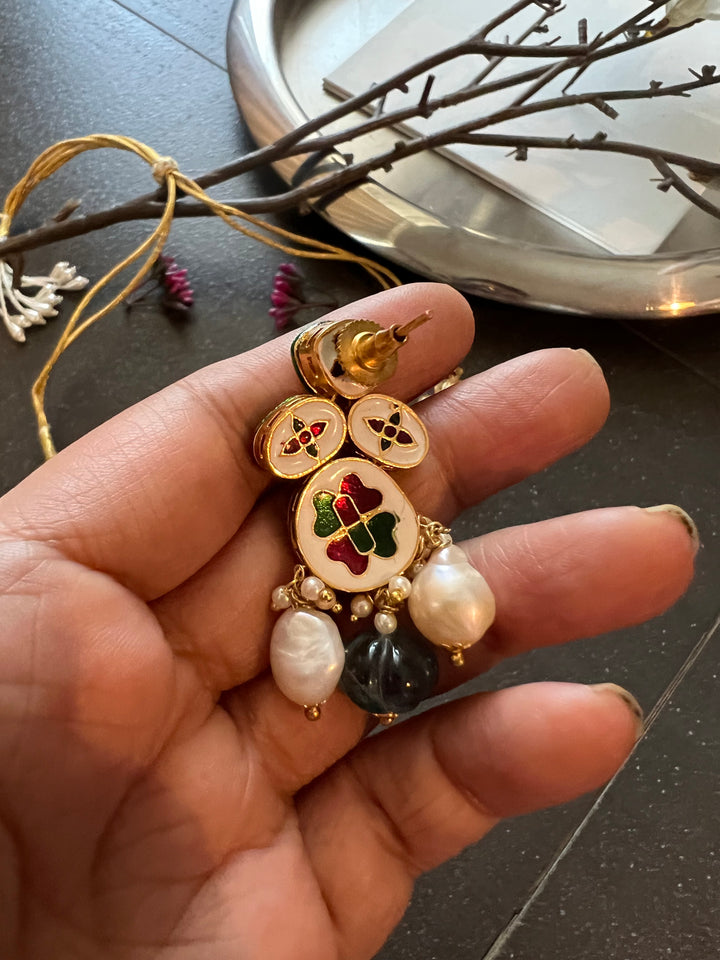 Polki Kundan Necklace with Earrings