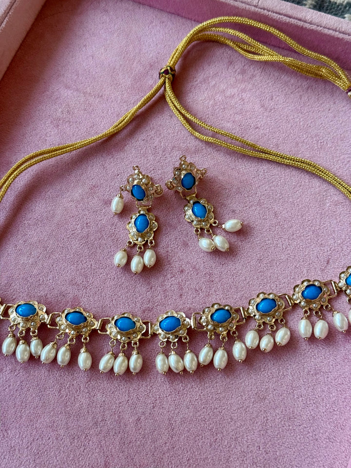 Statement Necklace Set | 18k Gold Plated | Turquoise
