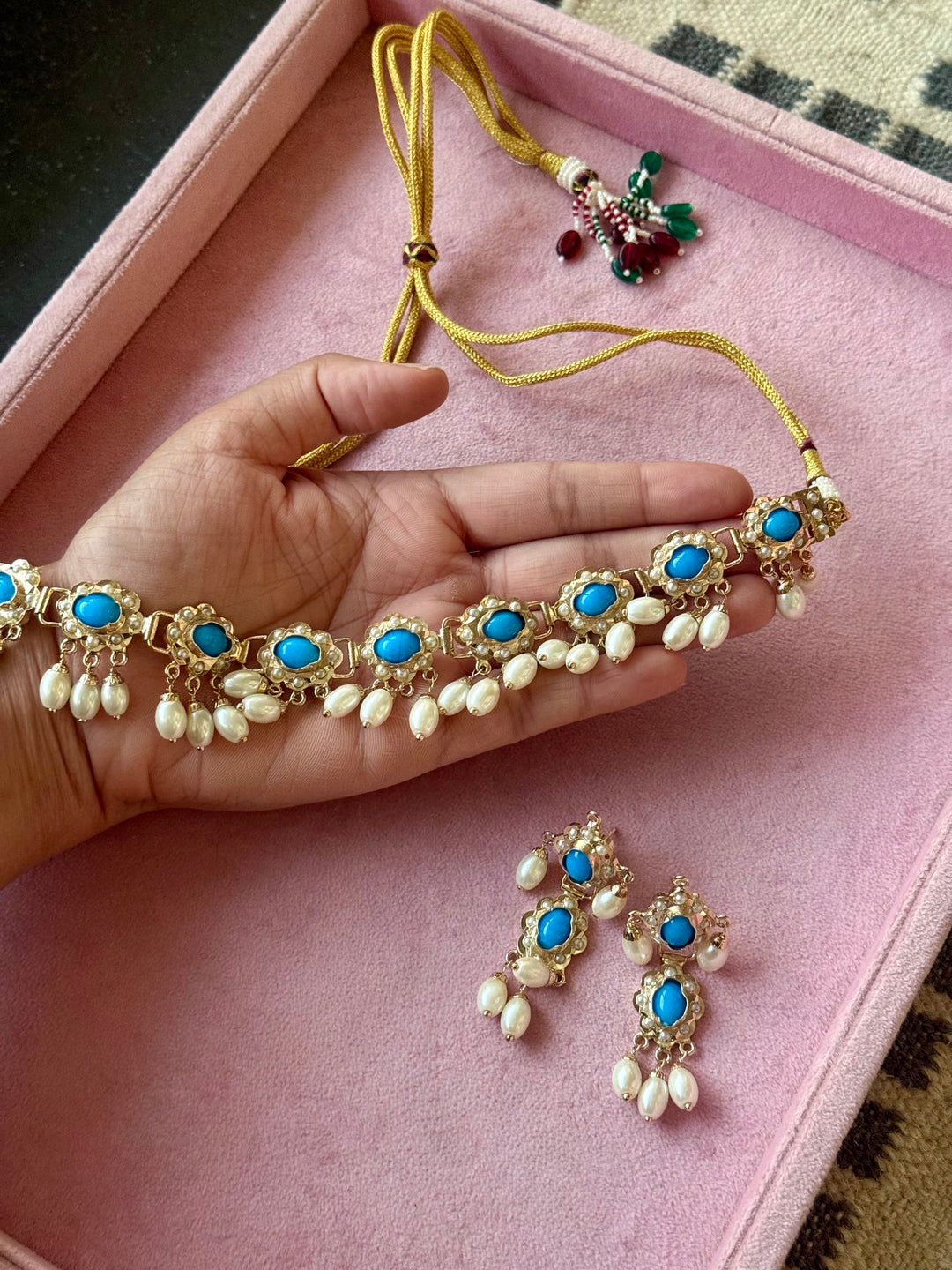 Statement Necklace Set | 18k Gold Plated | Turquoise