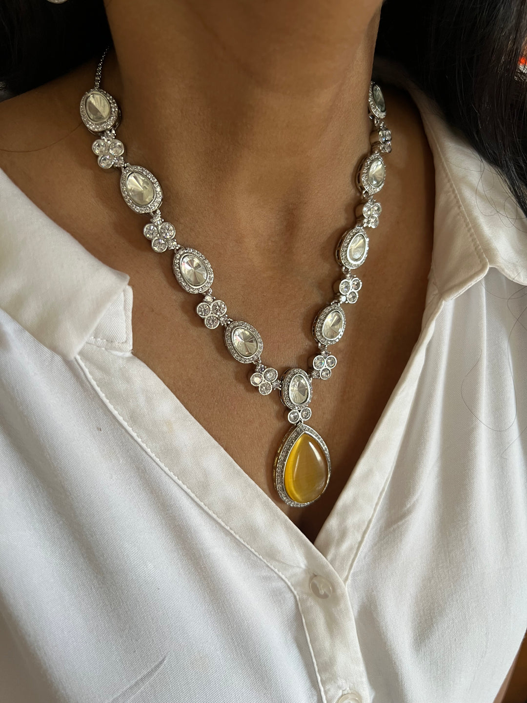 Victorian Kundan Necklace with Earrings