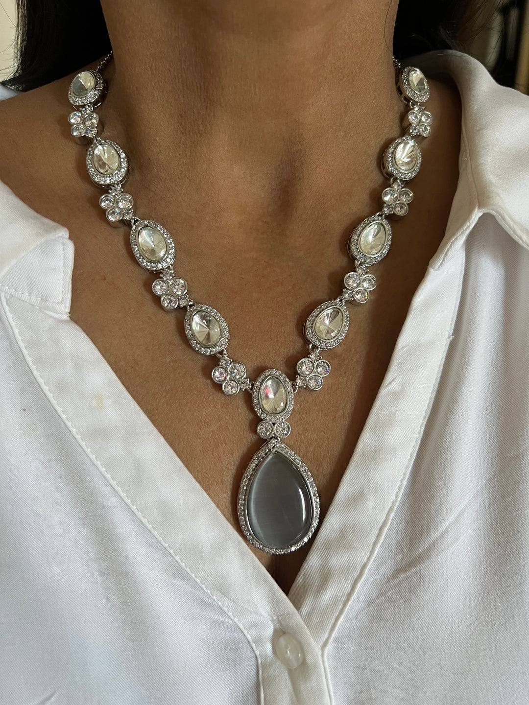 Victorian Kundan Necklace with Earrings