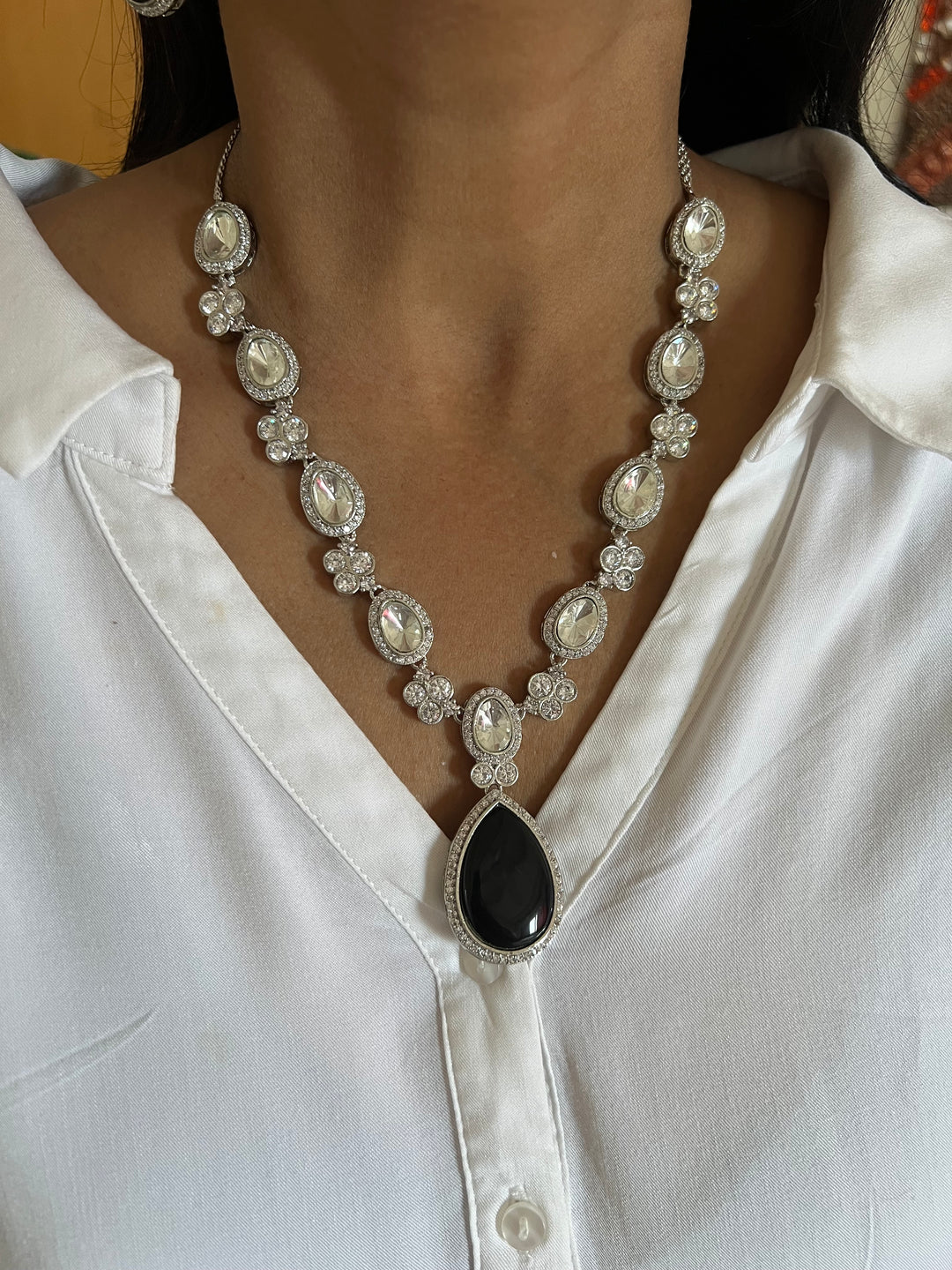 Victorian Kundan Necklace with Earrings