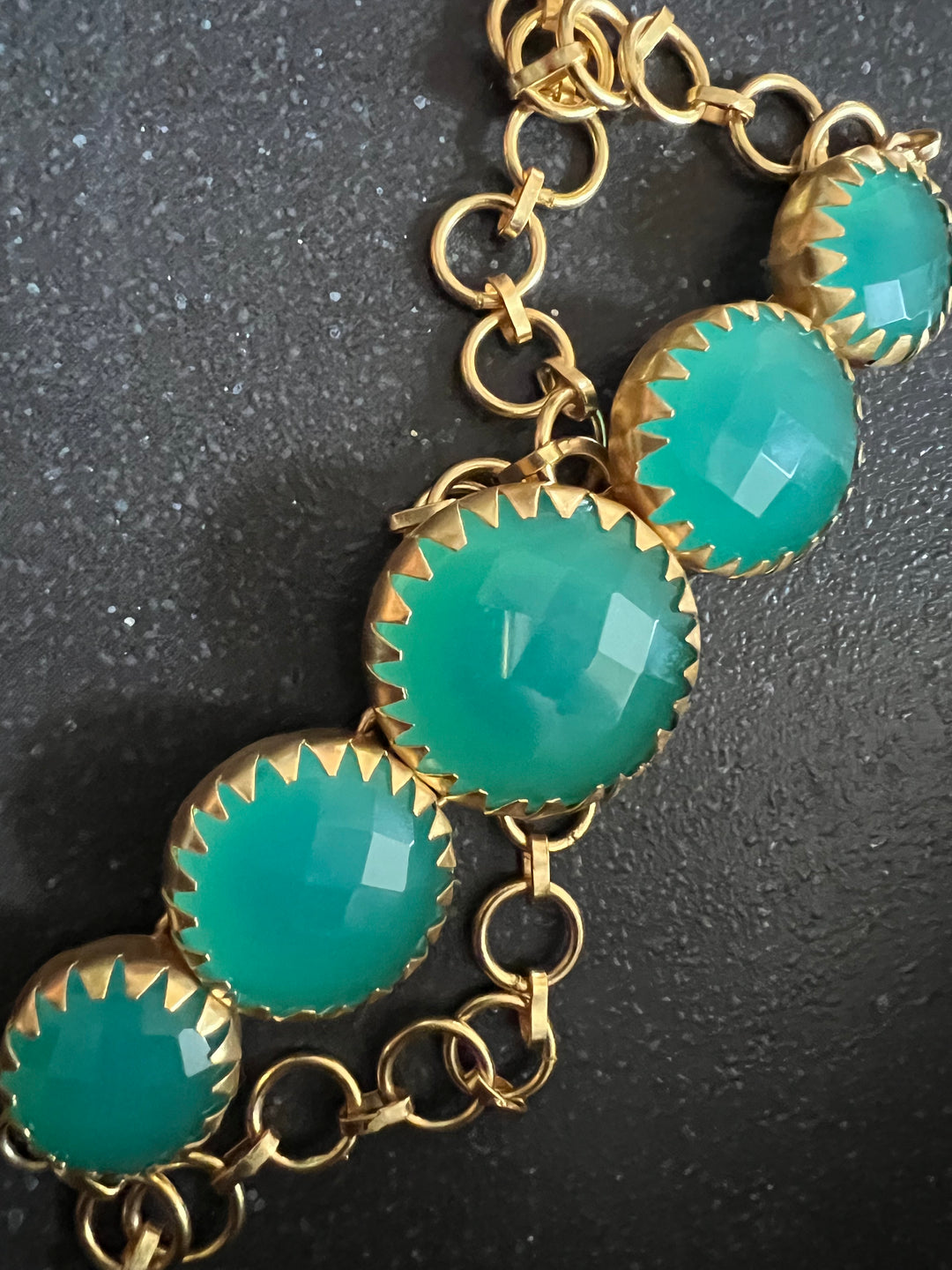 Handmade Brass Stone Choker | Adjustable Modern Gold Polish Necklace by SHIVKA