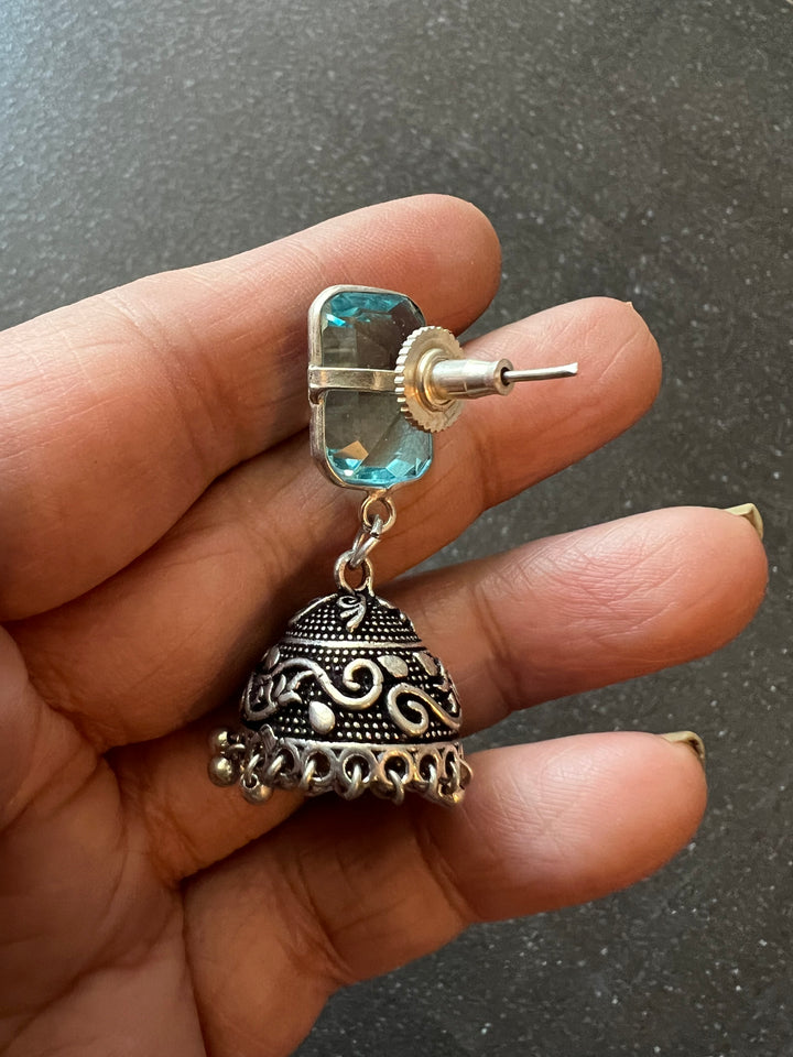 Vintage Charm: Designer Antique Stone Jhumkis (Premium Quality)