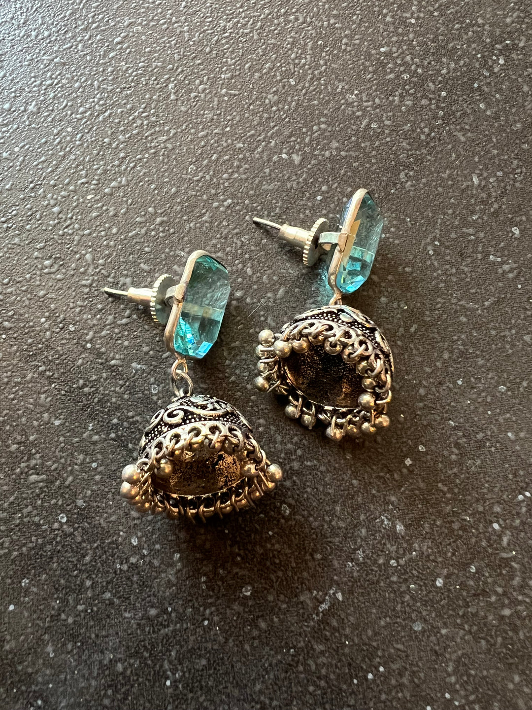 Vintage Charm: Designer Antique Stone Jhumkis (Premium Quality)