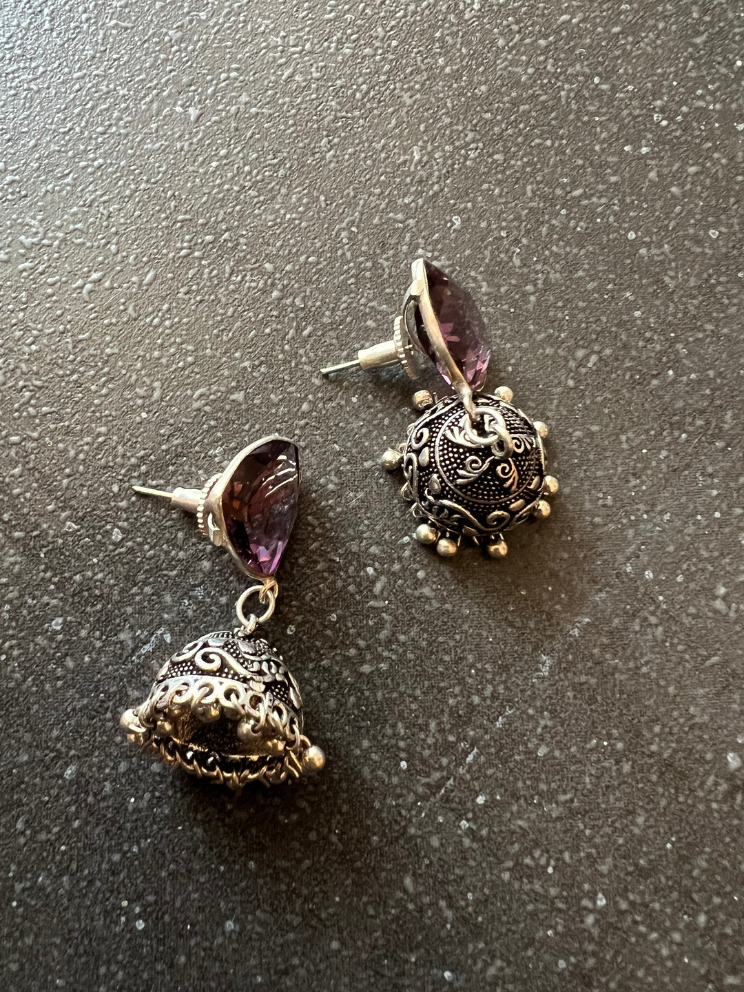 Vintage Charm: Designer Antique Stone Jhumkis (Premium Quality)