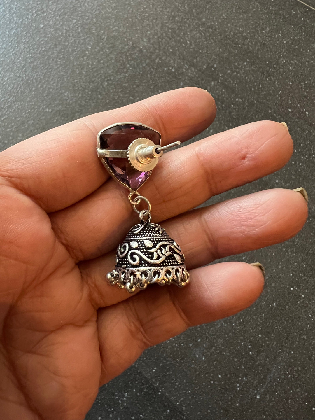 Vintage Charm: Designer Antique Stone Jhumkis (Premium Quality)