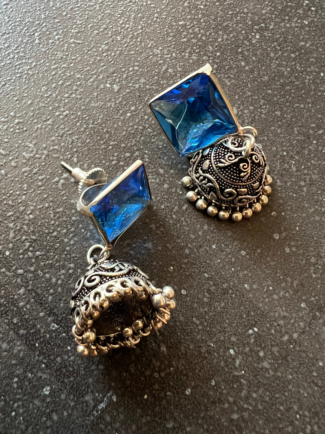 Vintage Charm: Designer Antique Stone Jhumkis (Premium Quality)