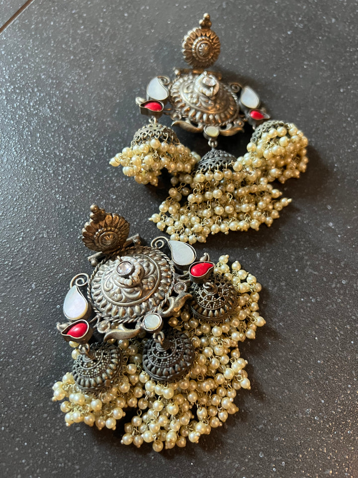 Triple Layered Jhumki Tribal Earrings