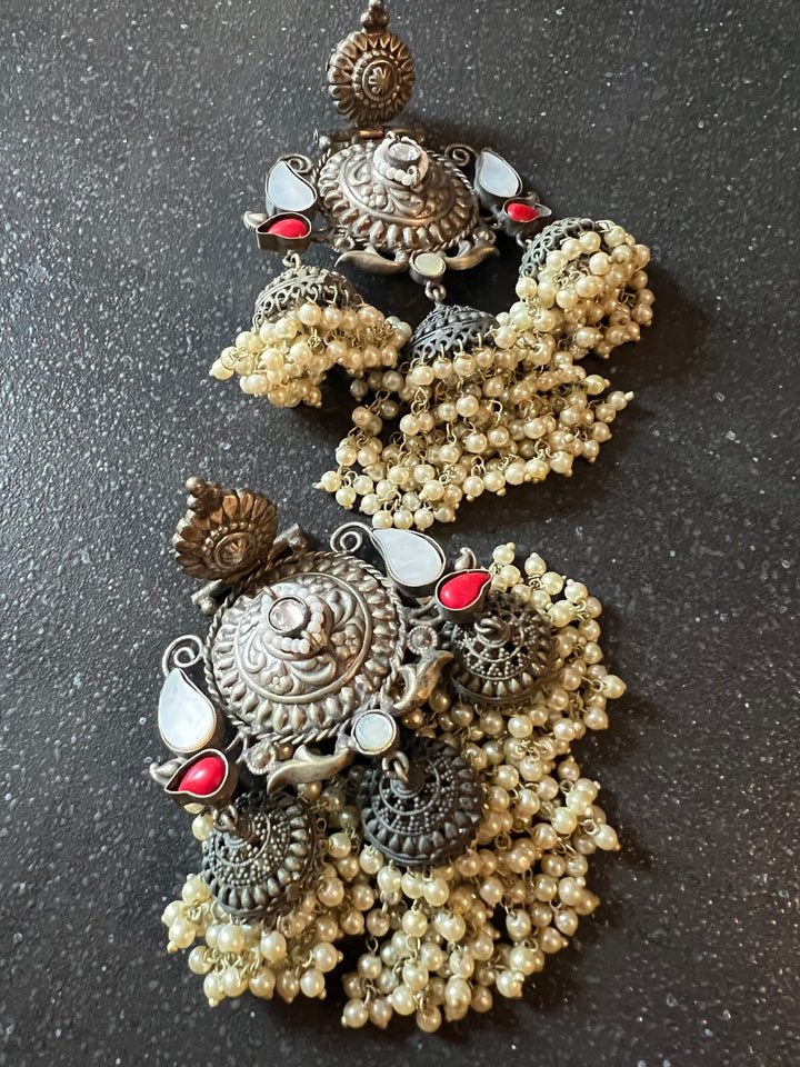 Triple Layered Jhumki Tribal Earrings